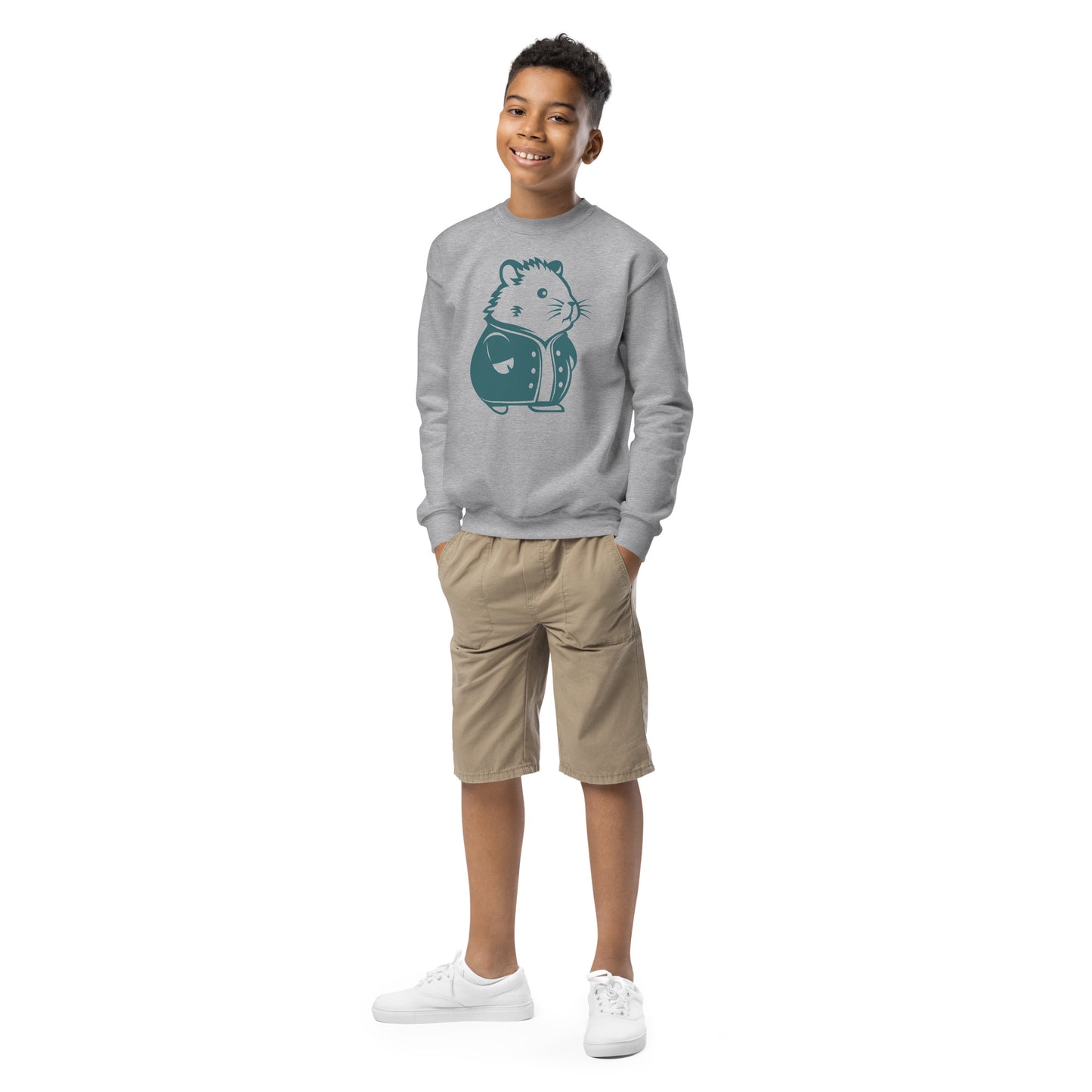 Youth- hamster,crewneck sweatshirt