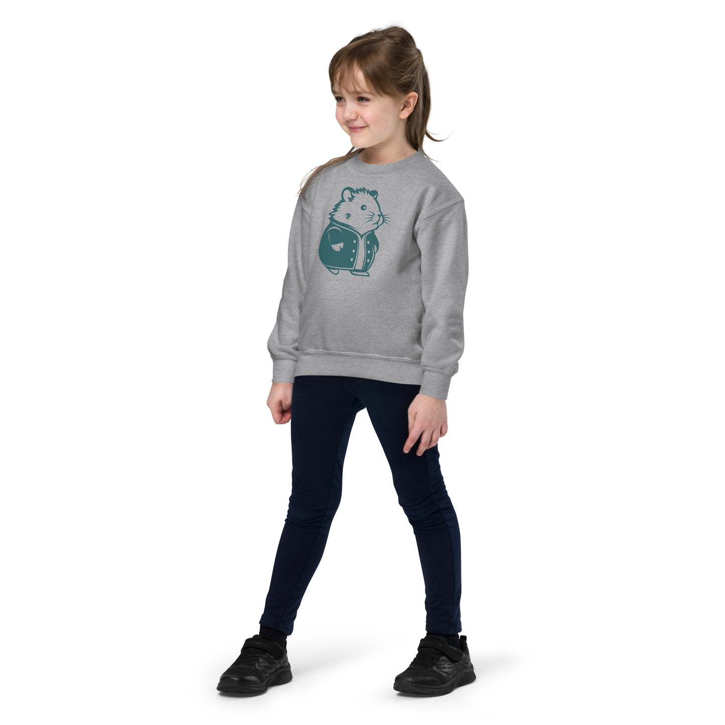 Youth- hamster,crewneck sweatshirt